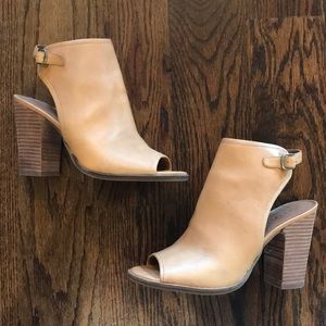 Tan Peep Toe Bootie